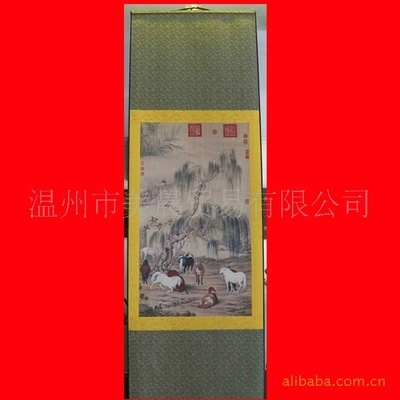 国庆精选 丝绸画《八骏图》——送礼老外的文化臻品